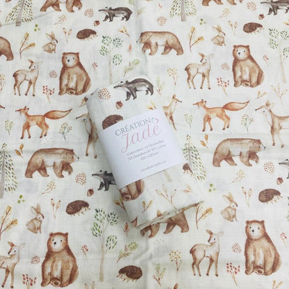 Mousseline De Bambou - Animaux De La Forêt