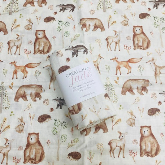 Mousseline De Bambou - Animaux De La Forêt