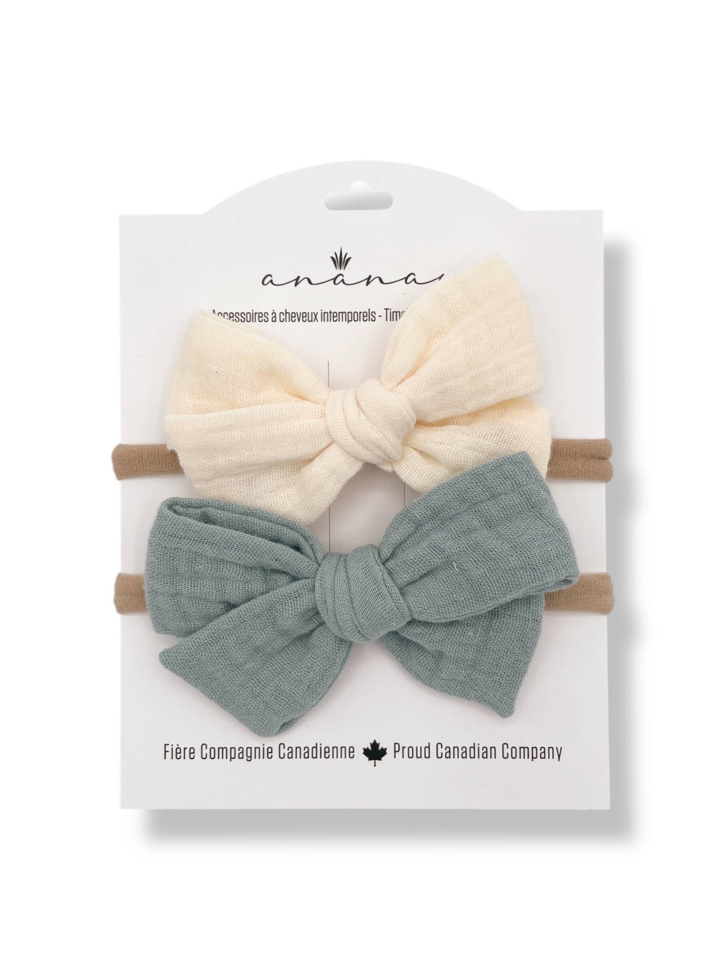 Bandeau En Mousseline - Beige & Bleu