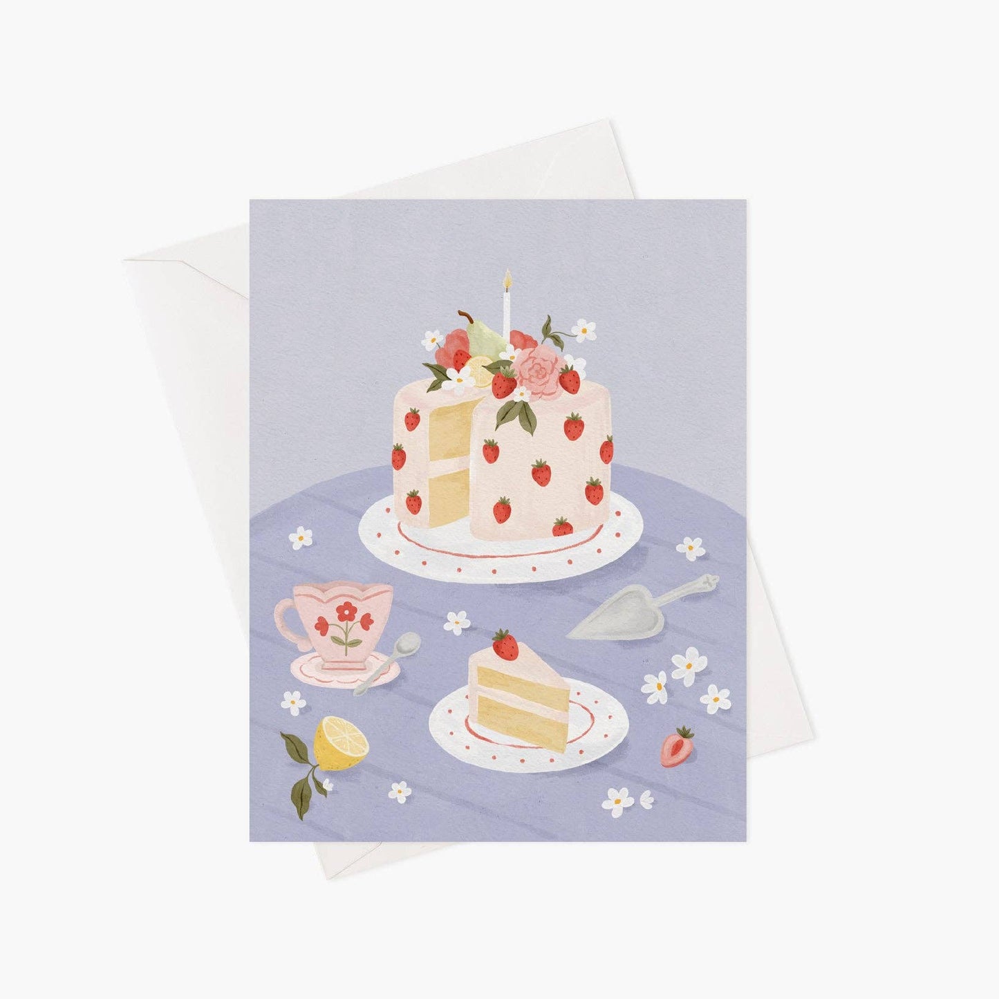 Carte De Souhait - Gâteau Aux Fraises
