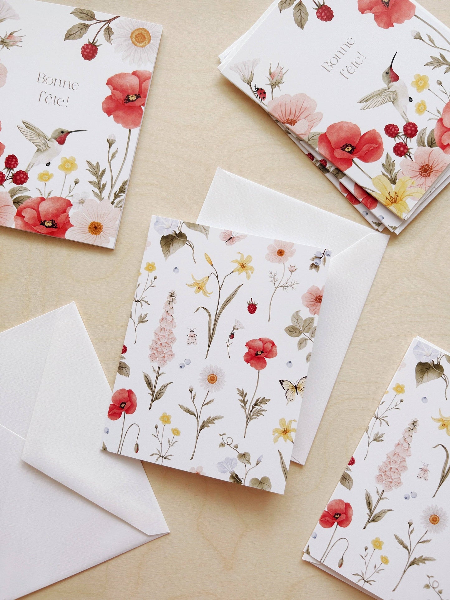 Carte de souhait - Fleurs estivales