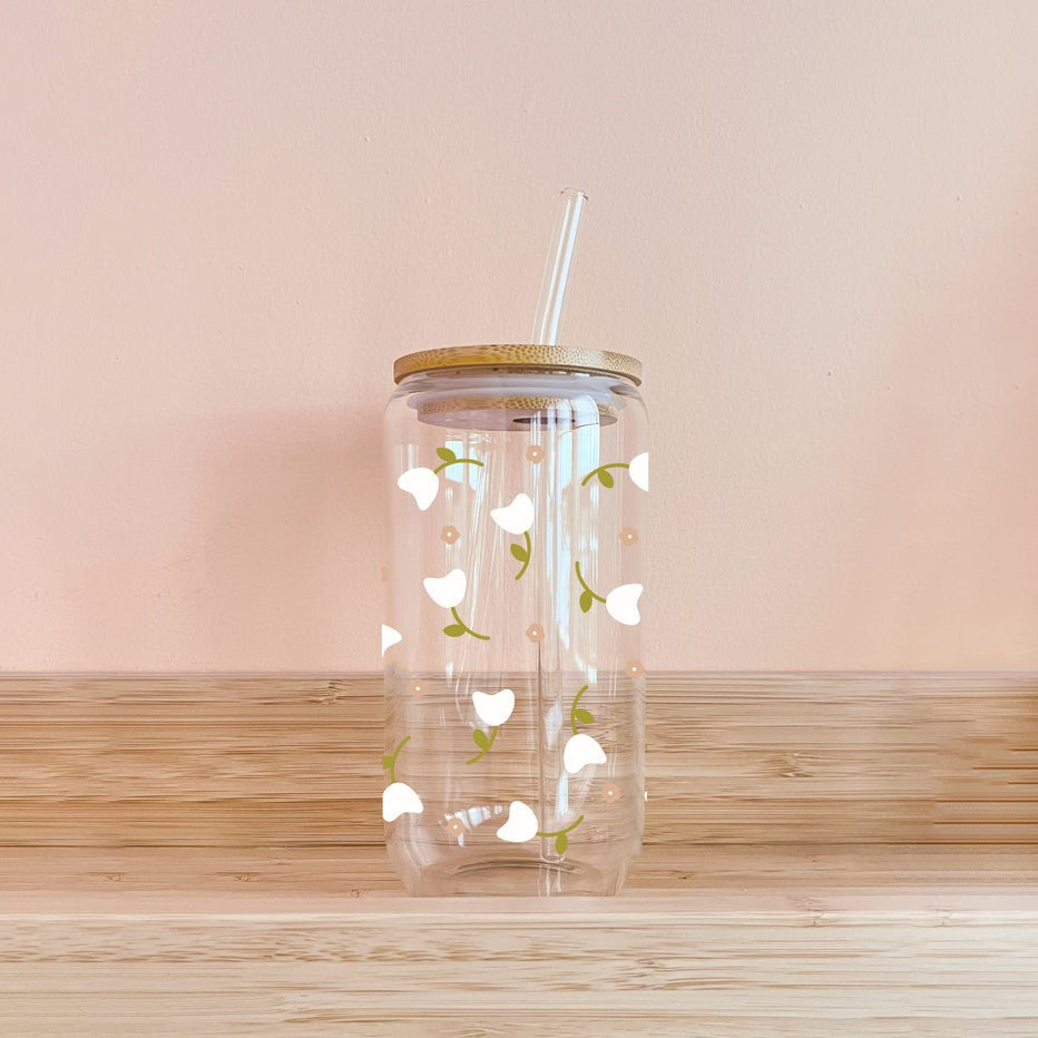Verre À Paille - Tulipes Blanches
