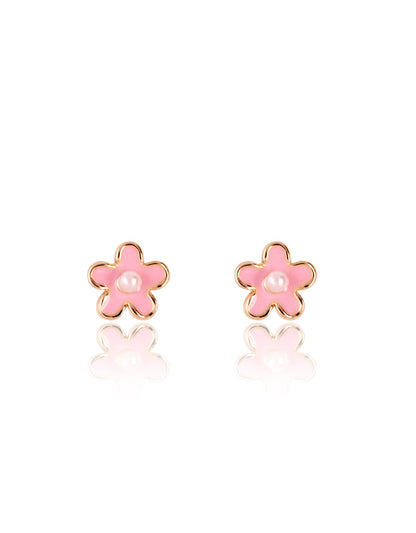 Boucles D'oreilles - Fleurs Roses