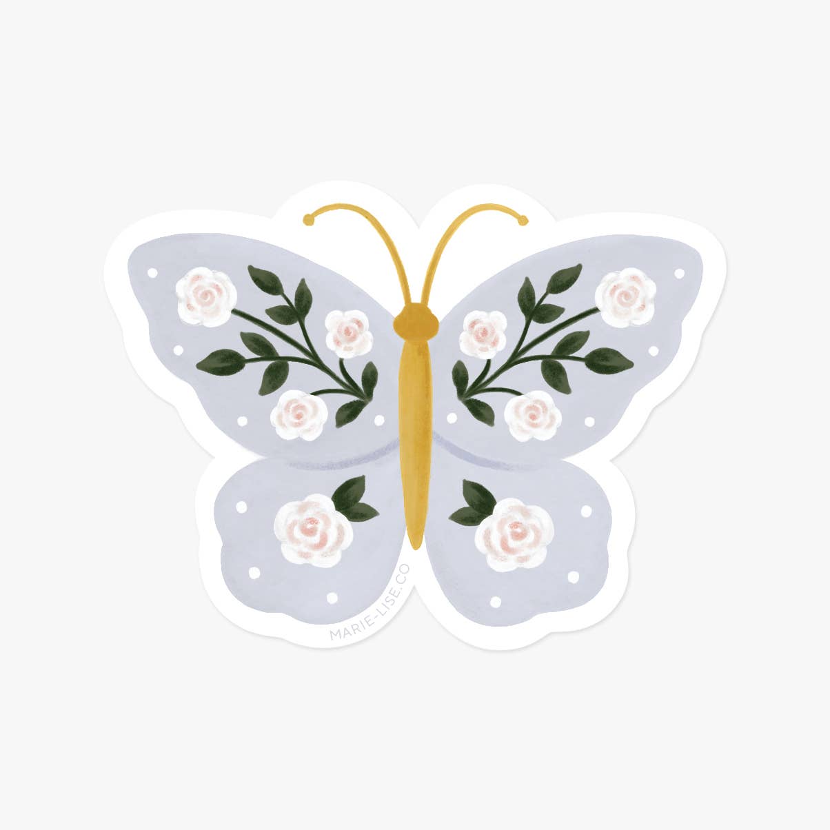 Autocollant - Papillon Fleuri