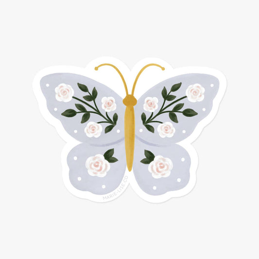 Autocollant - Papillon Fleuri
