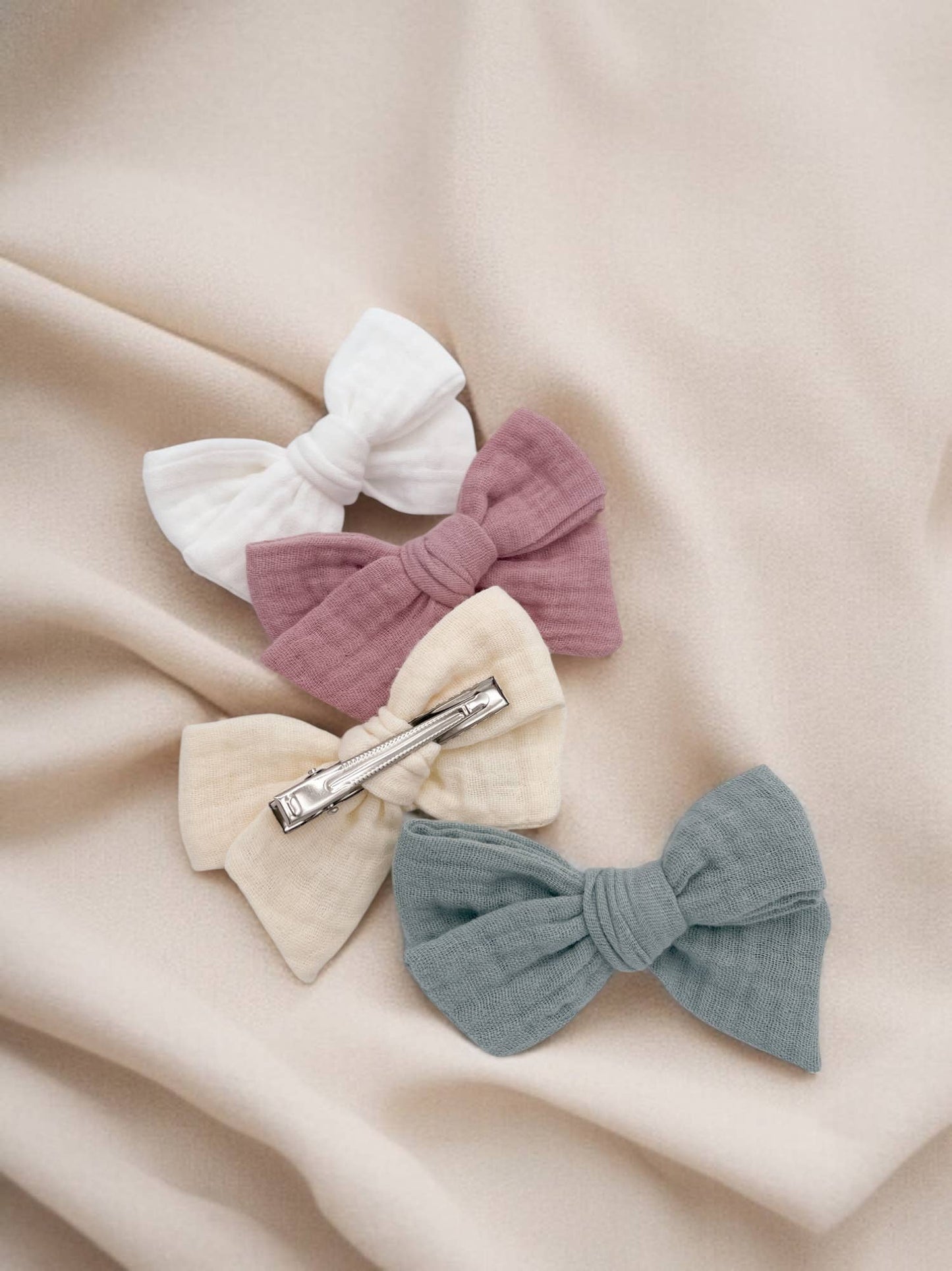 Bandeau En Mousseline - Beige & Bleu