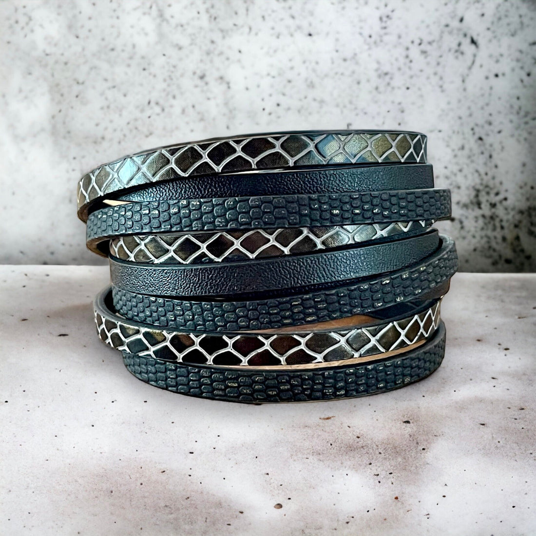 Bracelet Cuir - Quadrillé