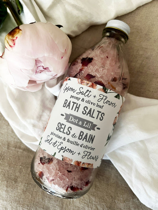 Sel De Bain - Pivoine & Feuille D’olivier