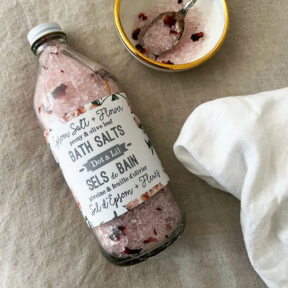 Sel De Bain - Pivoine & Feuille D’olivier