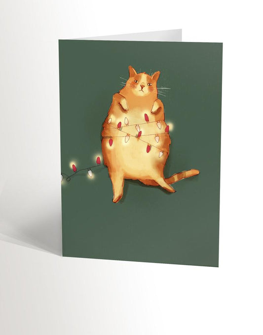 Carte De Noël - Chat Emmêlé