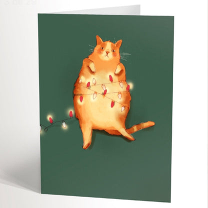 Carte De Noël - Chat Emmêlé