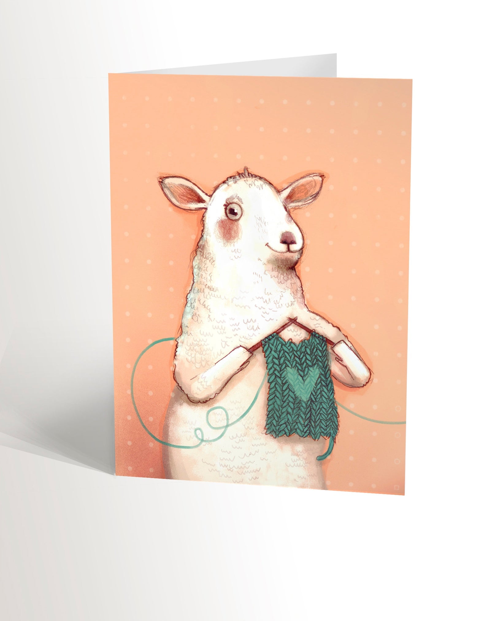 Carte De Souhait - Mouton Tricot