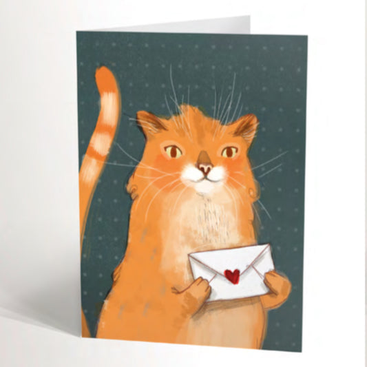 Carte De Souhait - Facteur Chat