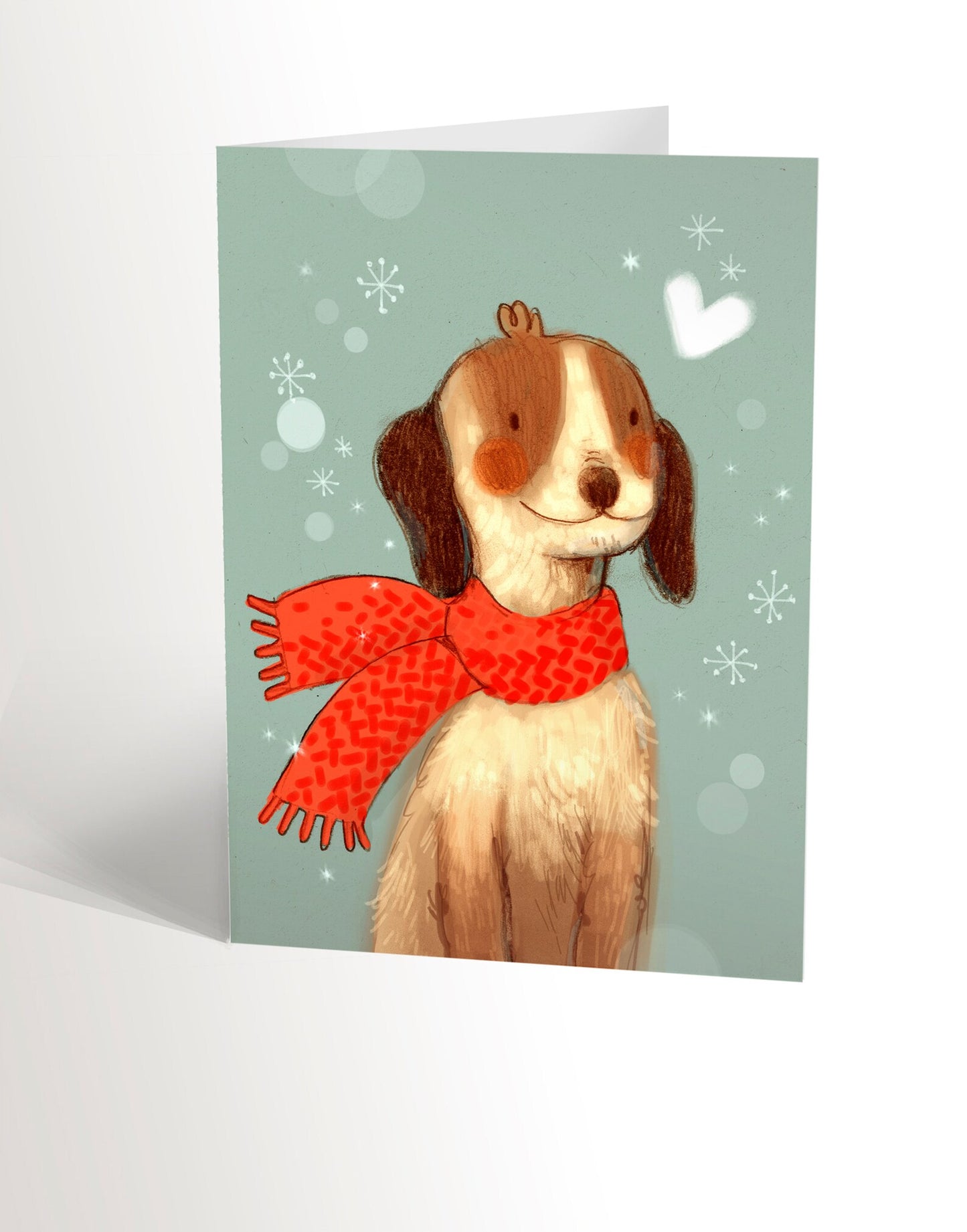 Carte De Noël - Chien Au Foulard