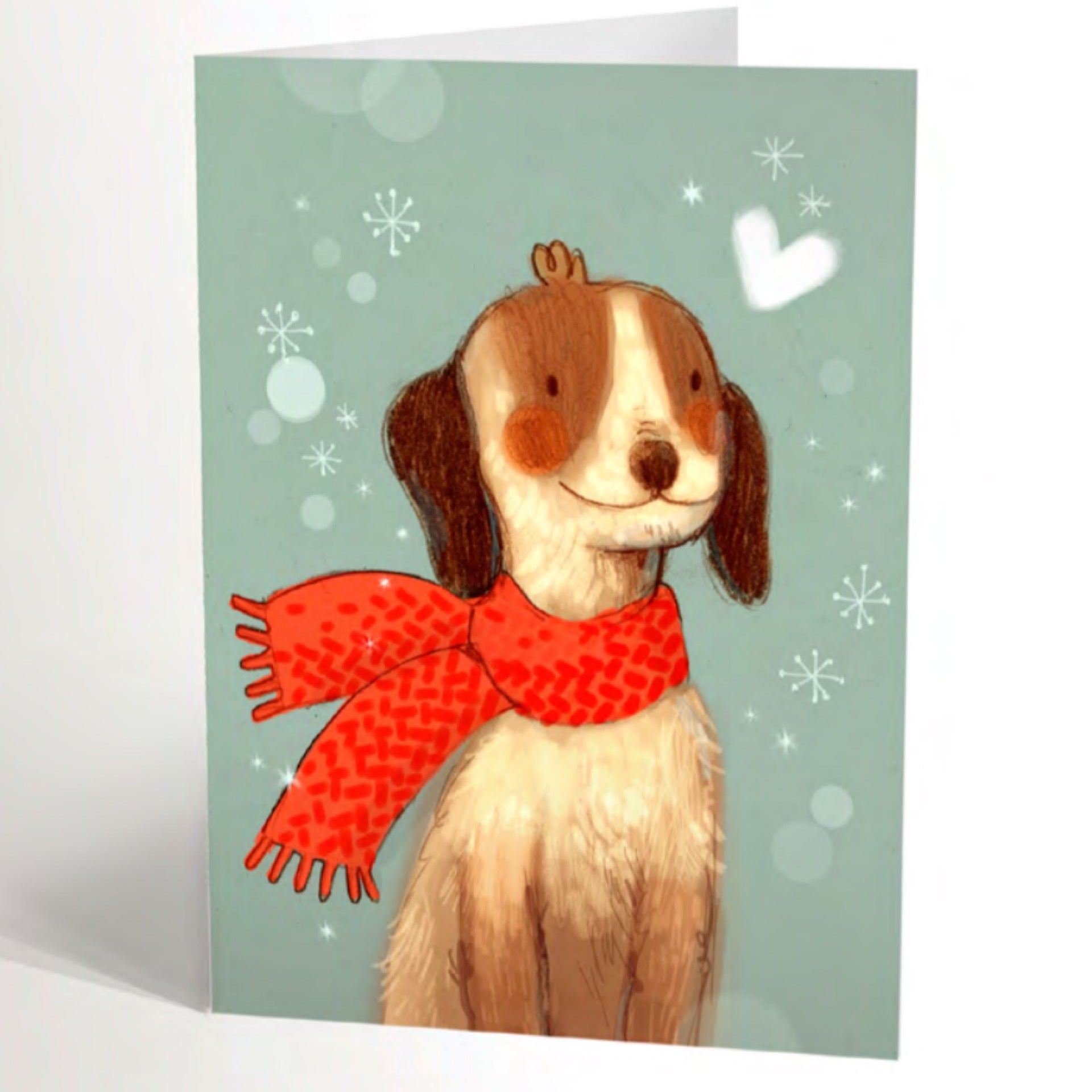 Carte De Noël - Chien Au Foulard