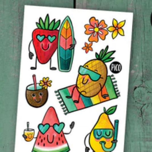 Tatouages Temporaires - Les Fruits À La Plage