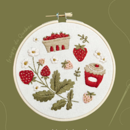 Kit De Broderie D.I.Y. - Fraises Du Québec