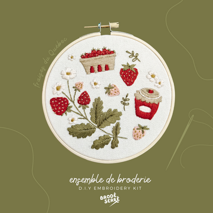 Kit De Broderie D.I.Y. - Fraises Du Québec