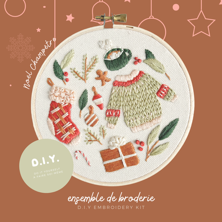 Kit De Broderie D.I.Y. - Noël Champêtre