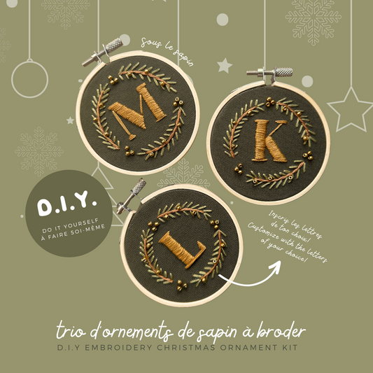 Kit De Broderie D.I.Y. - Trio - Dans Le Sapin