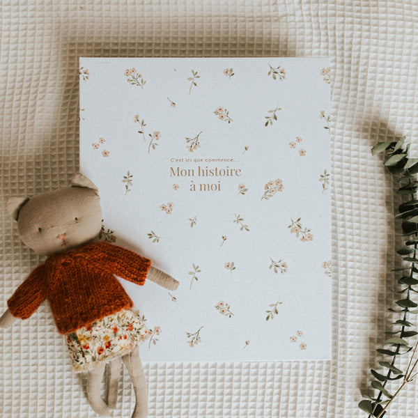 Livre De Bébé - Floral Beige