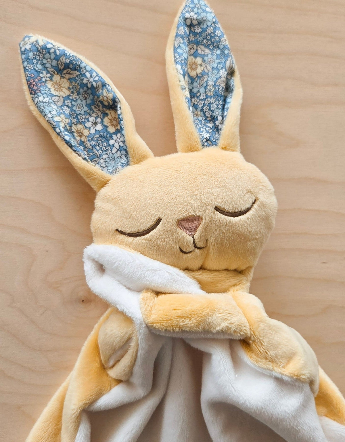 Doudou Lapin - Jaune Fleuri